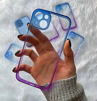 قاب بی رنگ دور بنفش-آبی iphone